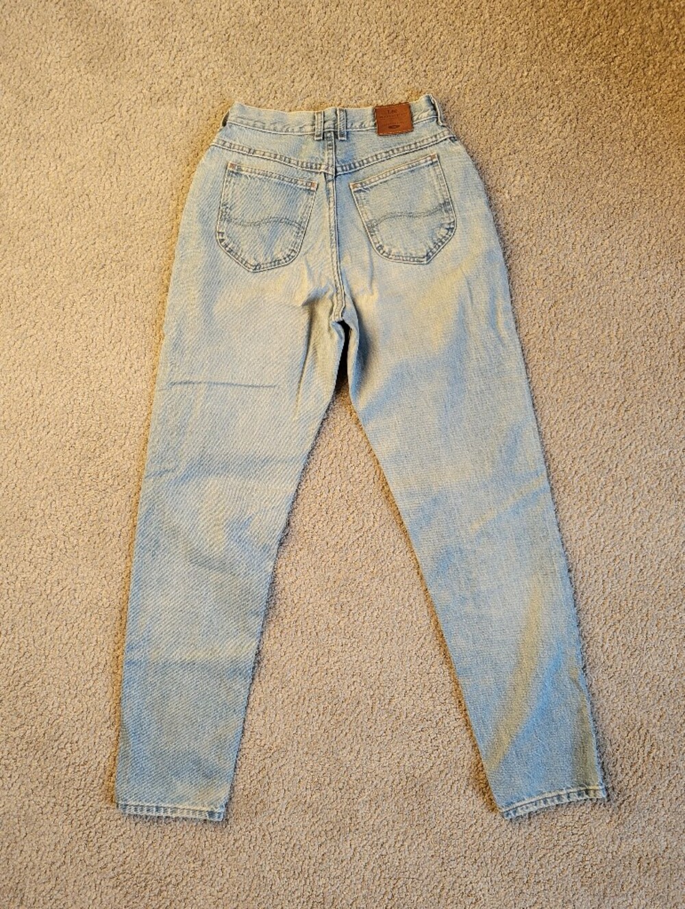 Vintage Lee Original Jeans Light Wash High Rise Straight Leg Denim Womens ~10 - Picture 3 of 15